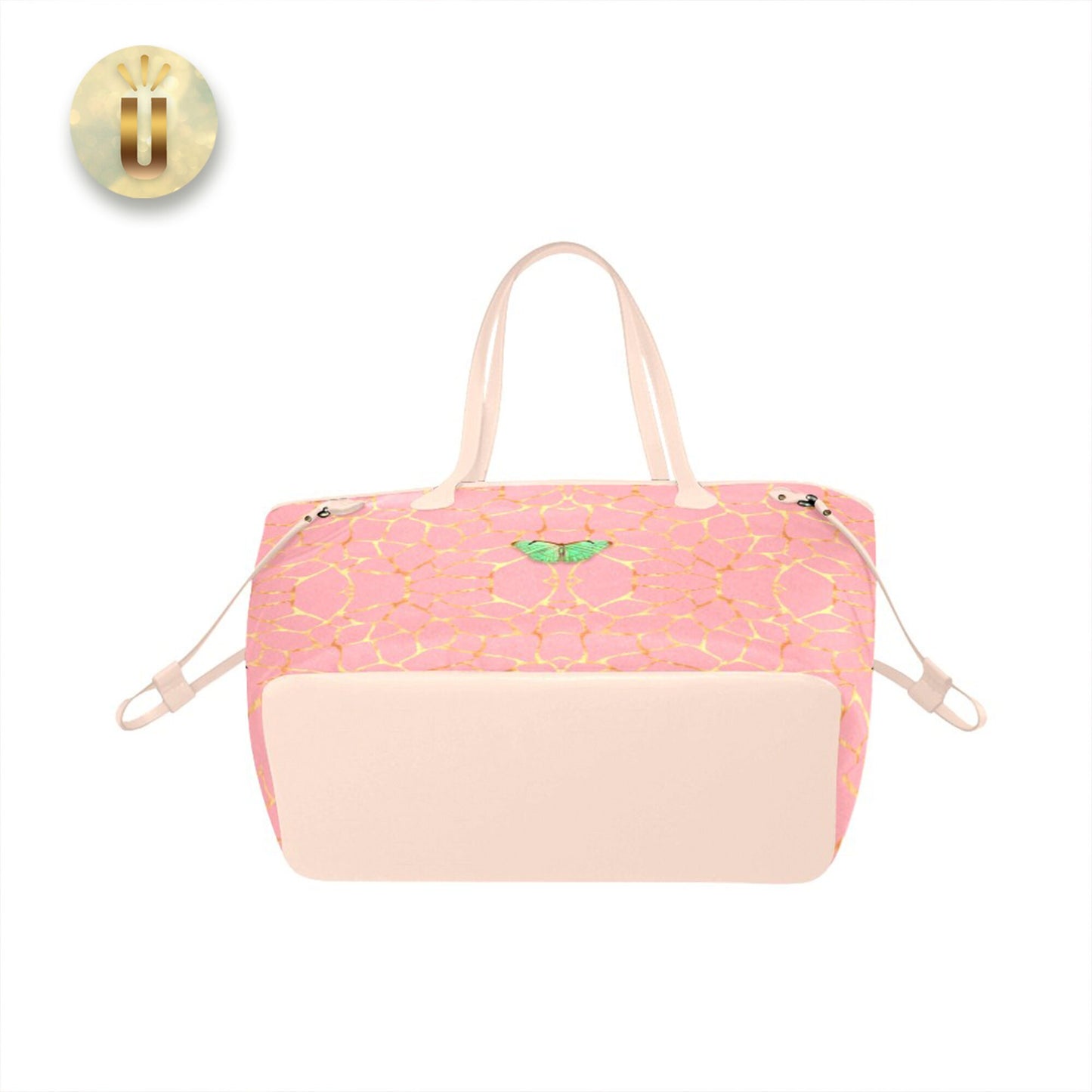 Pink & Gold Waterproof Cottagecore Butterfly Tote