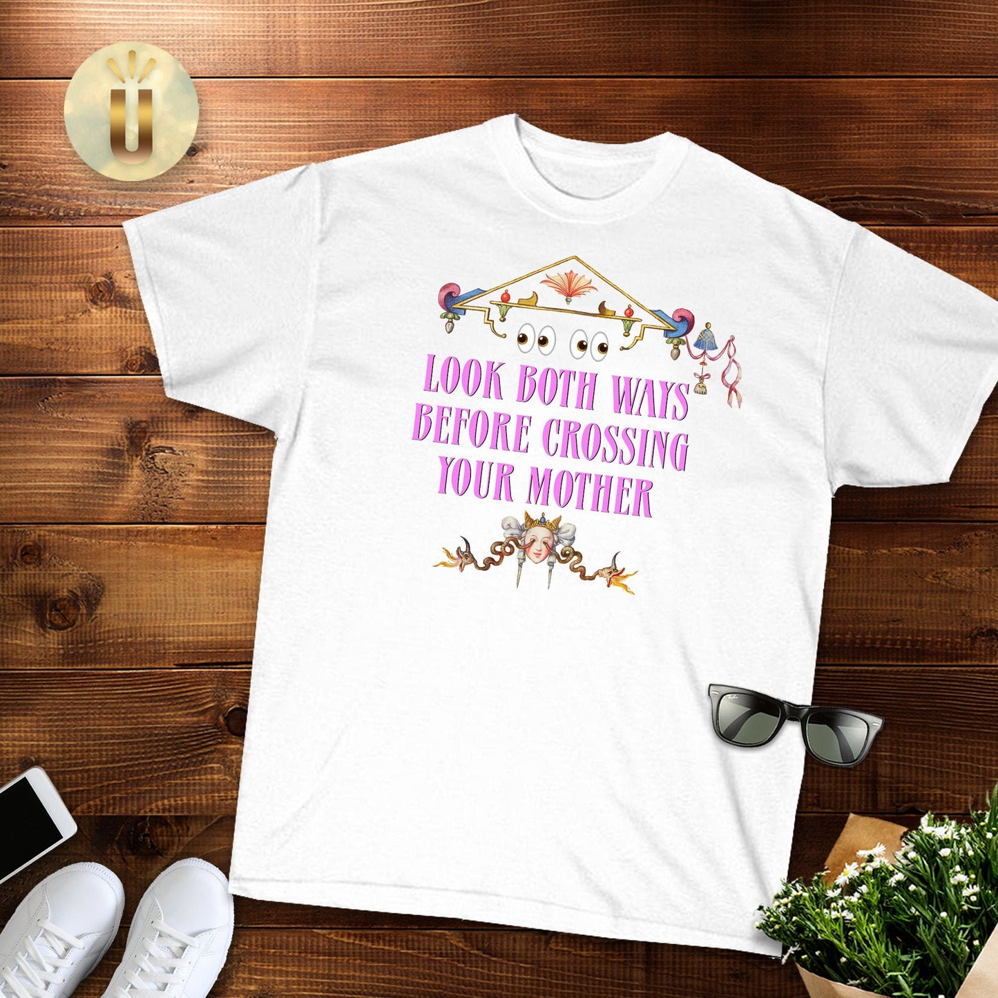 Funny Woman's Shirt, Look Both Ways, Mother's Day, Gift for Her, Unisex Jersey Short Sleeve Tee