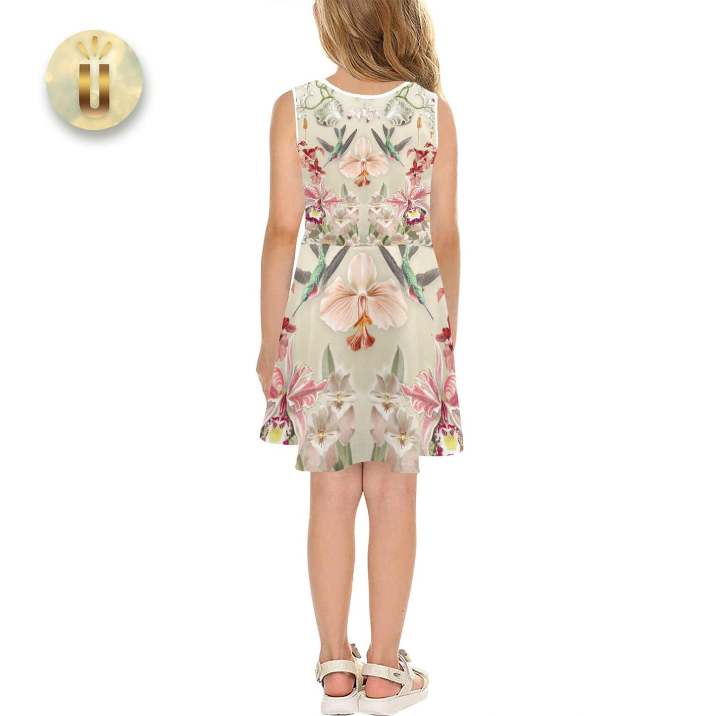 Girl's Orchid Botanical Sleeveless Dress