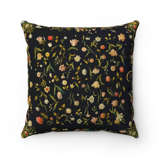 Vintage Floral Tapestry, Cottagecore, Boho, Polyester Square Pillow