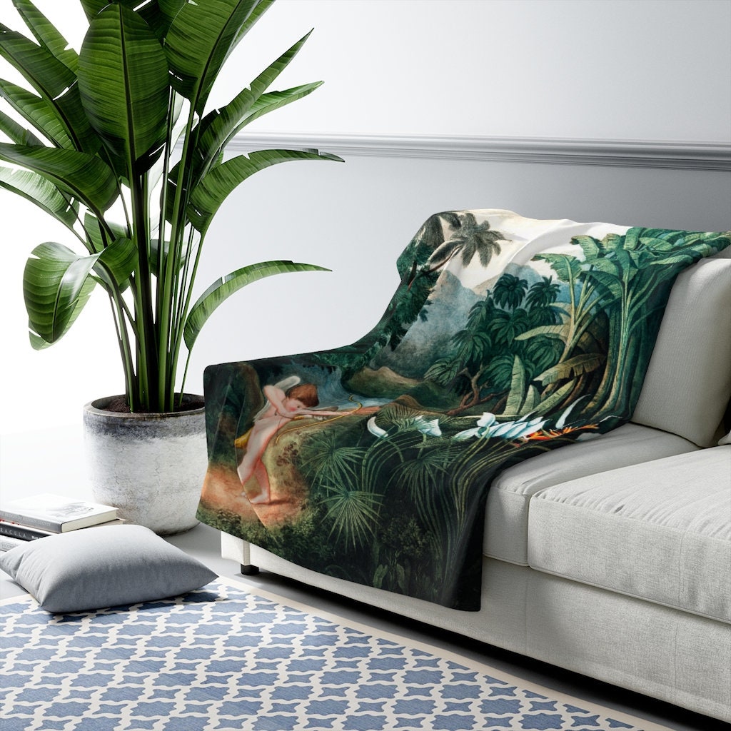 Cottagecore Blanket, Cupid Inspiring Plants, Boho, Sherpa Fleece Blanket