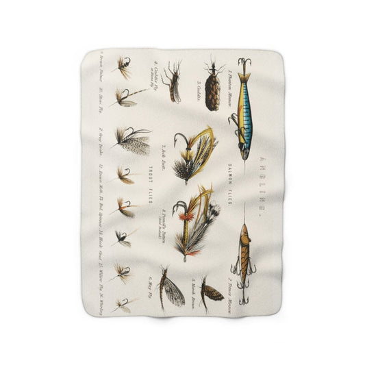 Cottagecore Blanket, Flyfishing, Angling, Gift for Him, Sherpa Fleece Blanket
