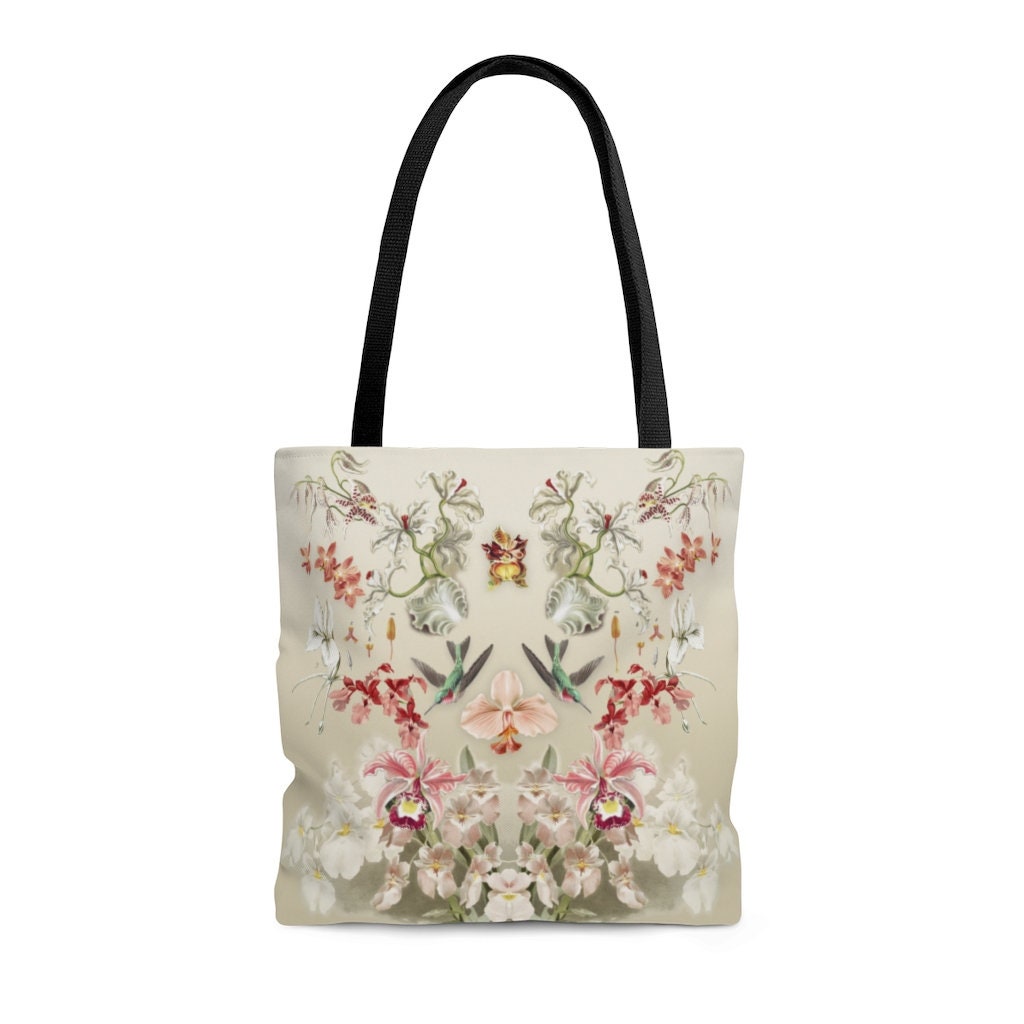 Orchids & Hummingbirds Tote Bag