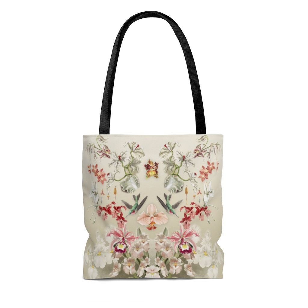 Orchids & Hummingbirds Tote Bag