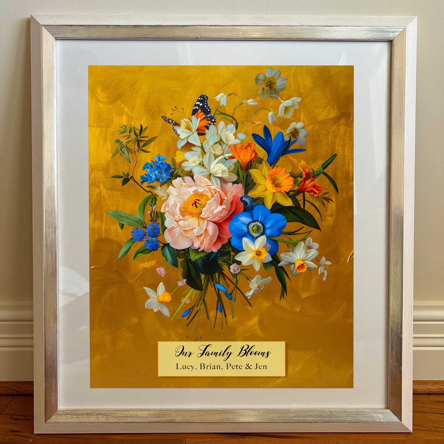 Personalized Family Birth Flower Bouquet, Custom Birth Month Flower Art, Gift for Mom, Mother’s Day Gift, Custom Gift, Home Decor Gift