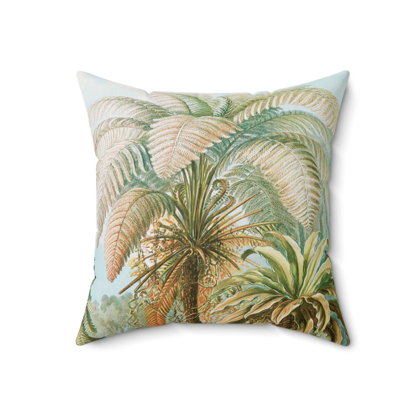Cottagecore Throw Pillow, Botanicals, Palm Tree, Spun Polyester Square Pillow