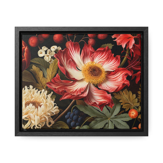 Canvas Wraps, Red and White Blossoms Vintage Botanical Style,  Floral Wall Art, Home Decor, Nature Lover Gift, Botanical Prints, Gallery