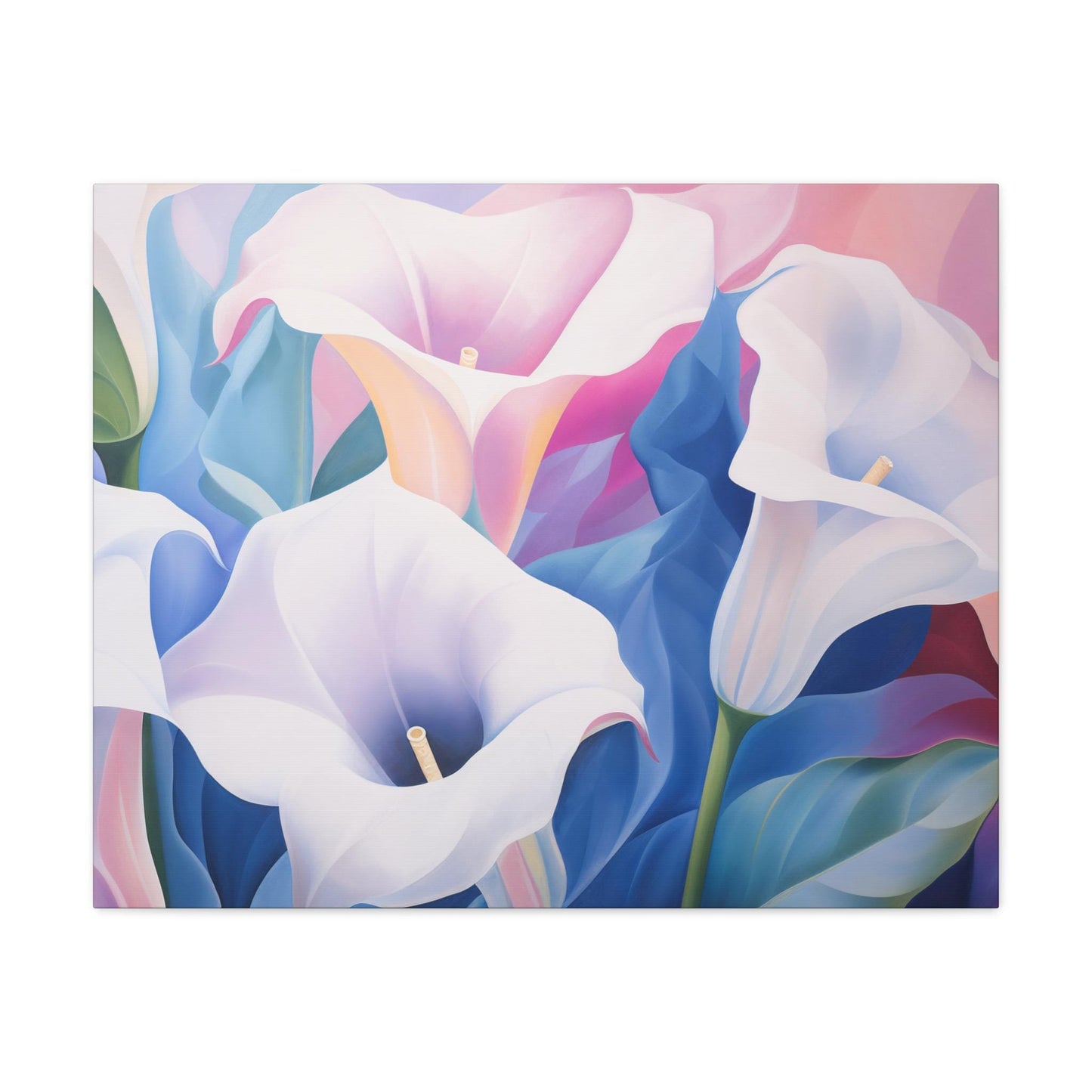 Canvas Print, Calla Lily Wall Art, Georgia O'Keefe Style, Serene Floral Decor, Home Office Decoration