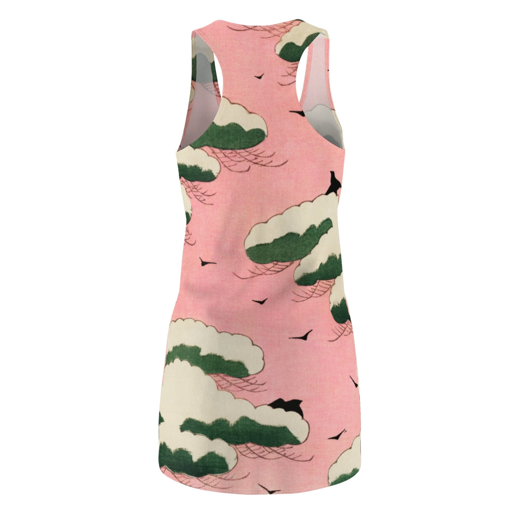 Pink Sky Woodcut Racerback Dress