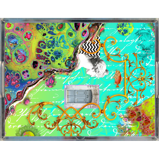 Wild Blue Chinoise Acrylic Trays