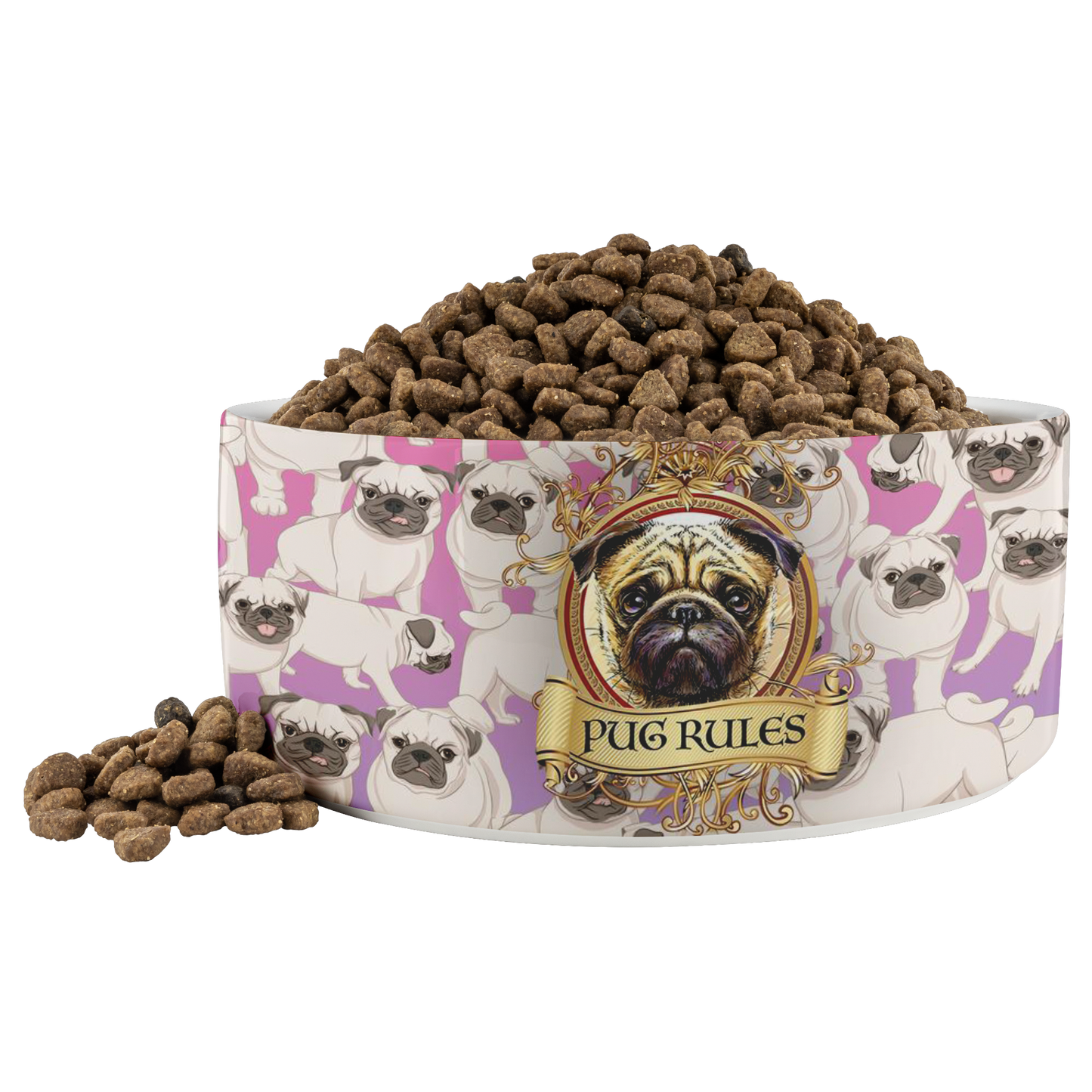 Pugs Rule Customizable Dog Bowl