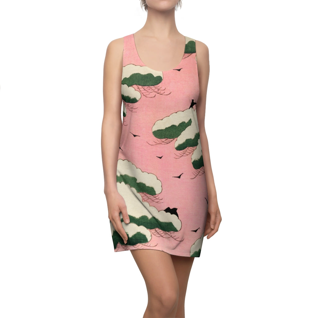Pink Sky Woodcut Racerback Dress