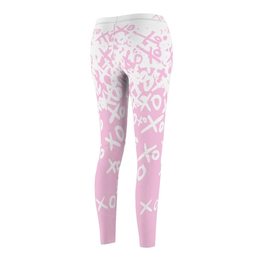 Pink Leggings, Love signs, Loved, XOXO, Women's Casual Leggings