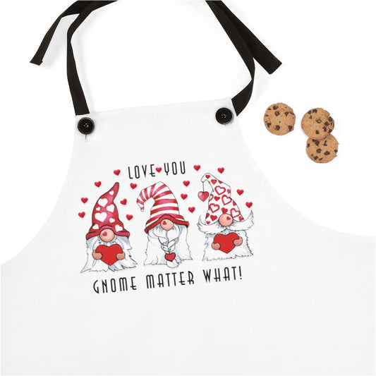 Valentine Apron, Gnome Love, Gift for her, Twill Apron