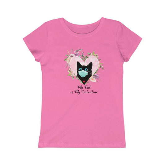 Valentine Shirt, My Cat is My Valentine, Valentine Gift, Girls Princess Tee