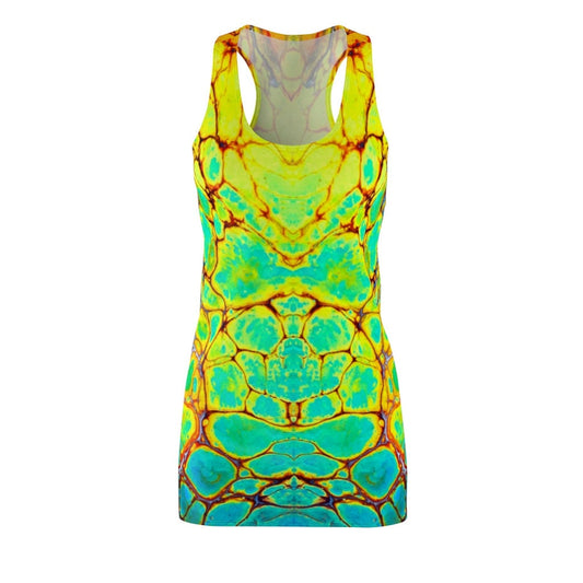 Cottagecore Dress, Boho, Hippy, Neon, Sundress, Women's Racerback Dress