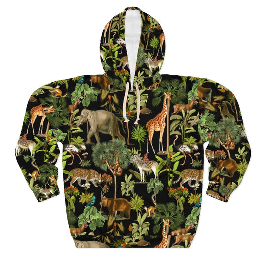 Cottagecore Hoodie, Jungle Print, Boho, AOP Unisex Pullover Hoodie