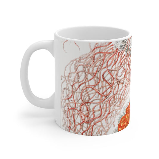 Cottagecore Mug, Botanical, Jellyfish, Boho, 11oz White Mug