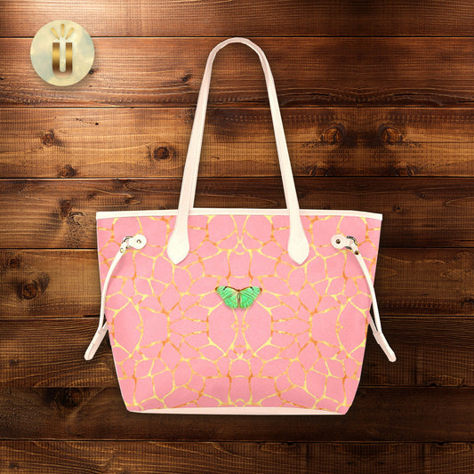 Pink & Gold Waterproof Cottagecore Butterfly Tote