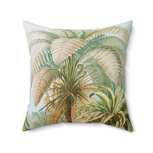 Cottagecore Throw Pillow, Botanicals, Palm Tree, Spun Polyester Square Pillow