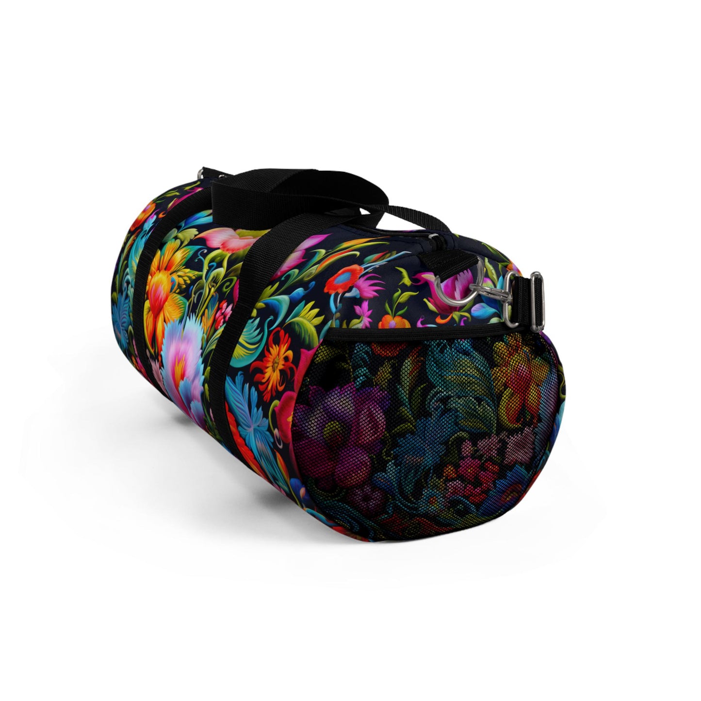 Vyshyvanka style Duffel Bag - Ukrainian Floral Design, Embroidered-look, Travel Gym Weekend, Gift for Her, Ethnic Folk Art Tote,