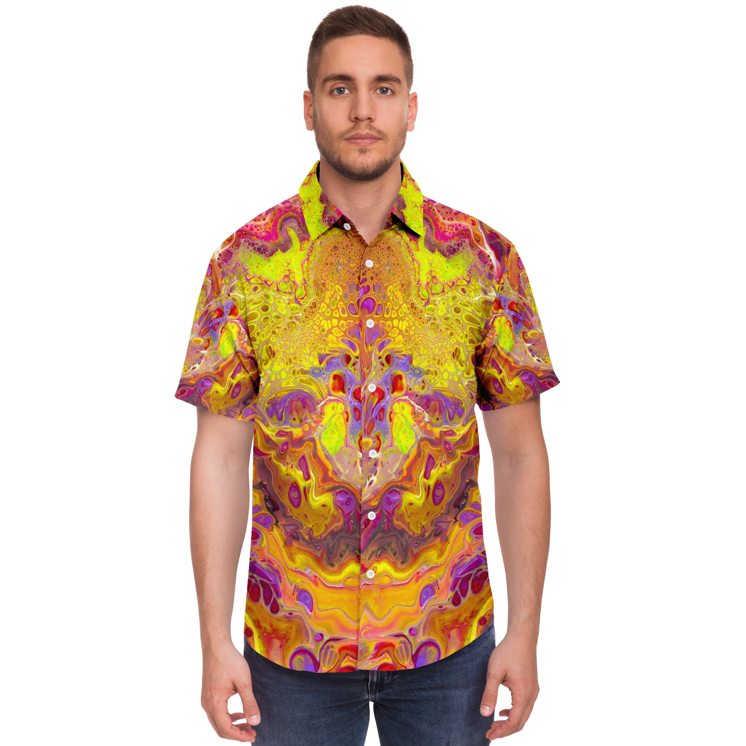 Men's Mandala Melt Button-Down Shirt
