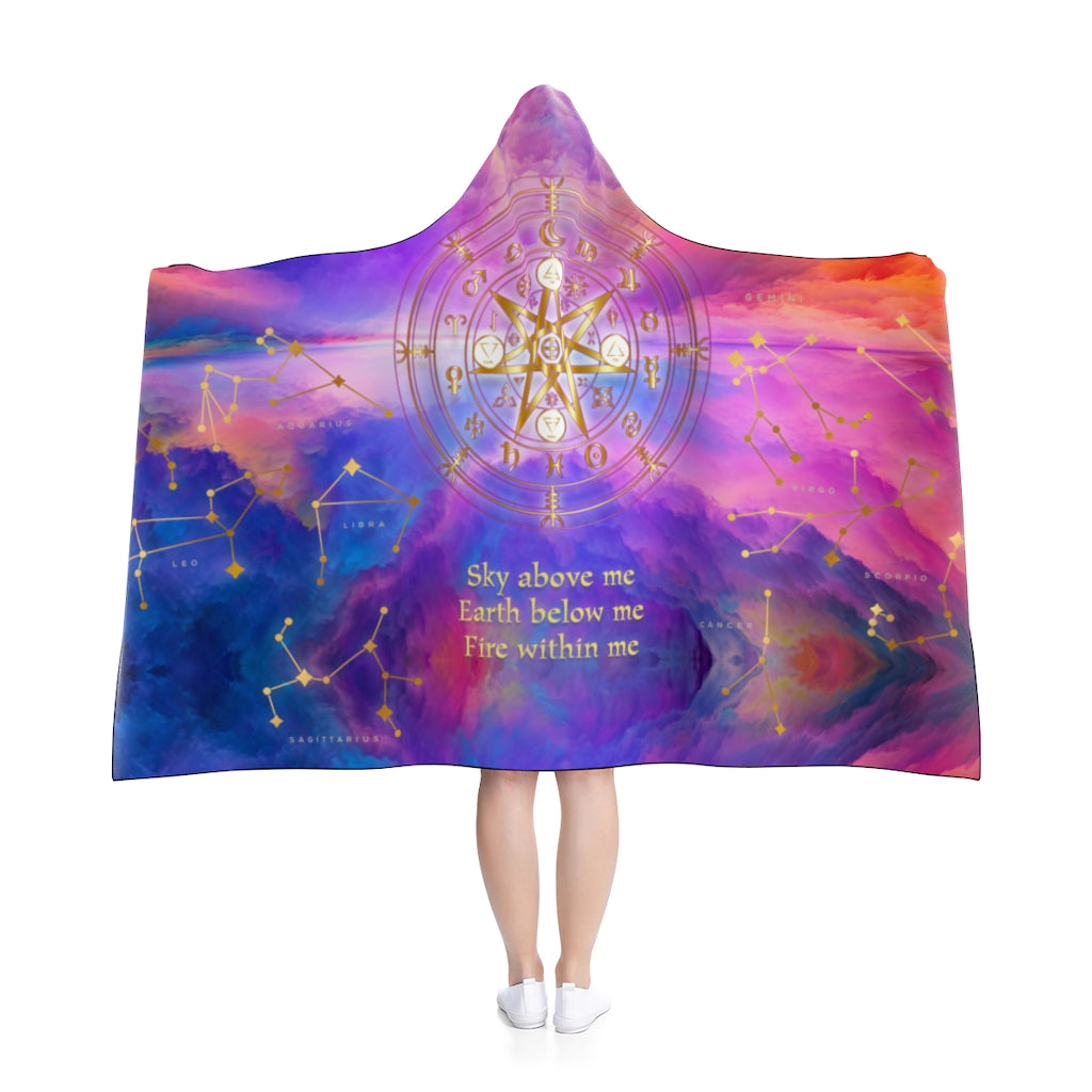 Zodiac Fleece-lined Hooded Blanket