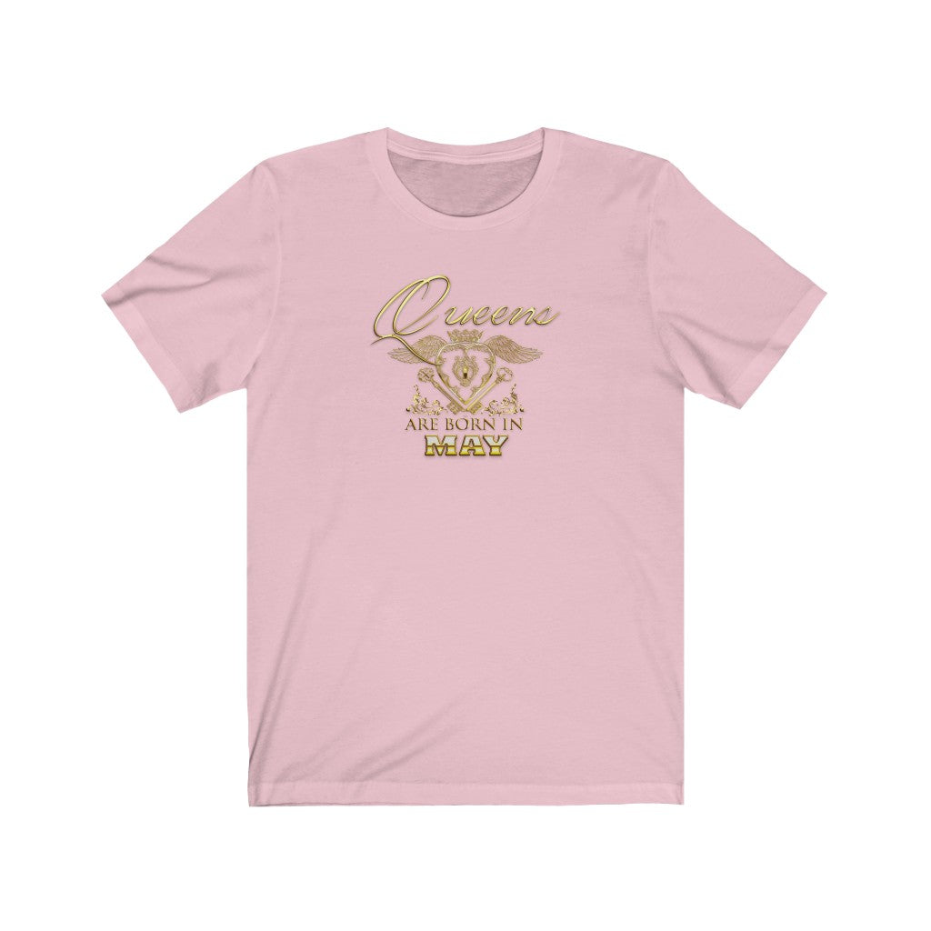 Queens are Born in May (Crowned Heart) Unisex Jersey Short Sleeve Tee