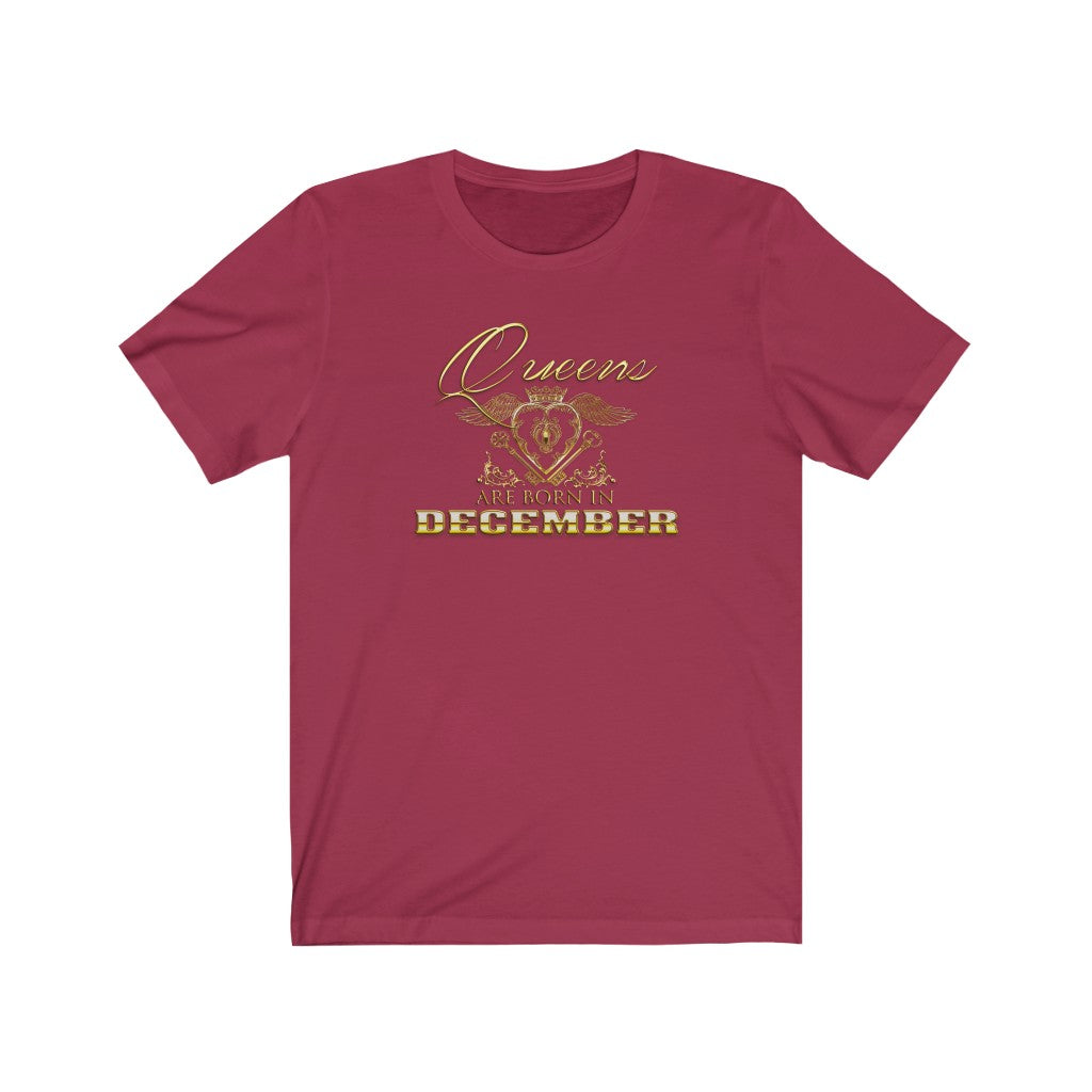 Queens are Born in December (Crowned Heart) Unisex Tee