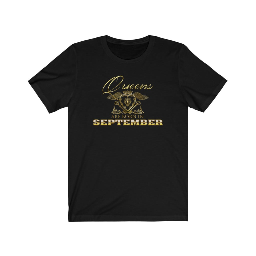 Queens are Born in September (Crowned Heart) Unisex Tee