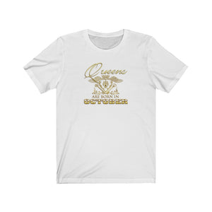 Queens are Born in October (Crowned Heart) Unisex Jersey Short Sleeve Tee