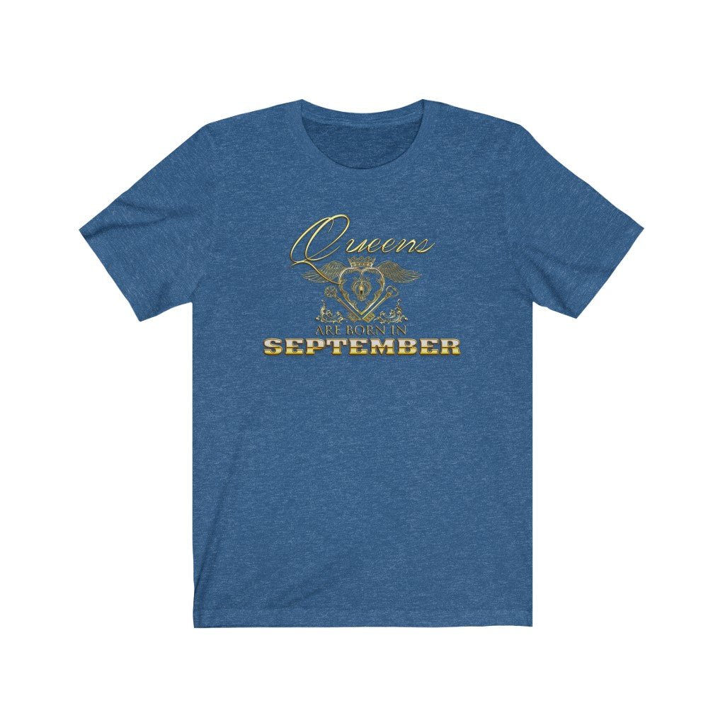 Queens are Born in September (Crowned Heart) Unisex Tee