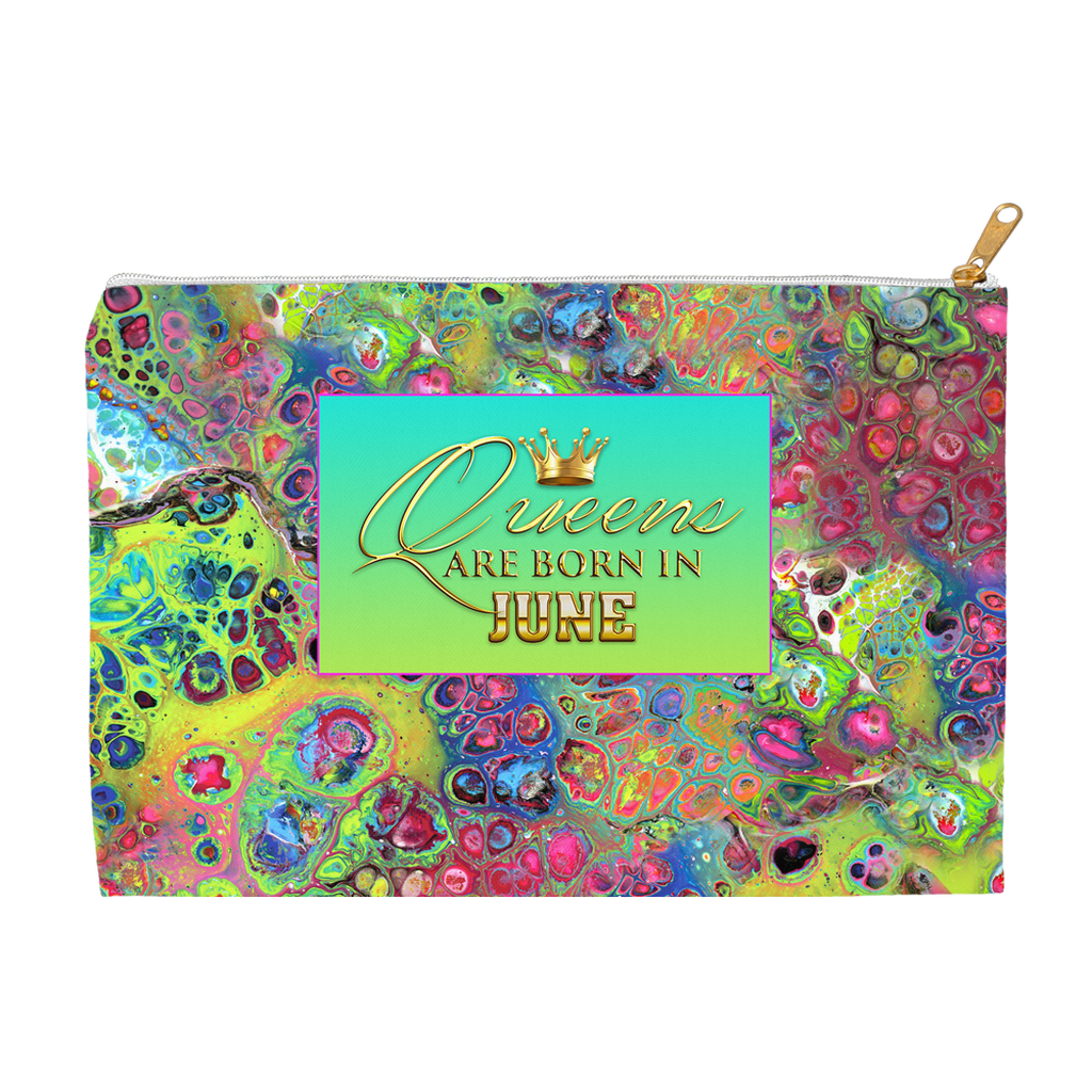 Queens are Born in June Cosmetic Zip Bag