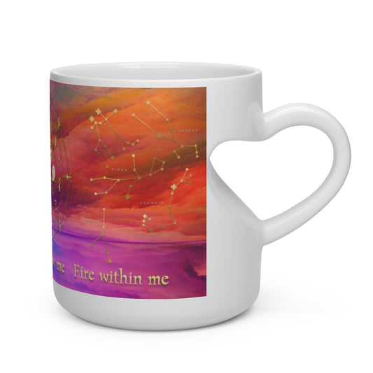 Zodiac Heart Shape Mug