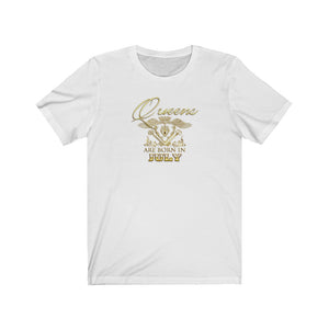 Queens are Born in July (Crowned Heart) Unisex Jersey Short Sleeve Tee