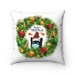 "EW- PEOPLE" Christmas Covid Cat Spun Polyester Square Pillow