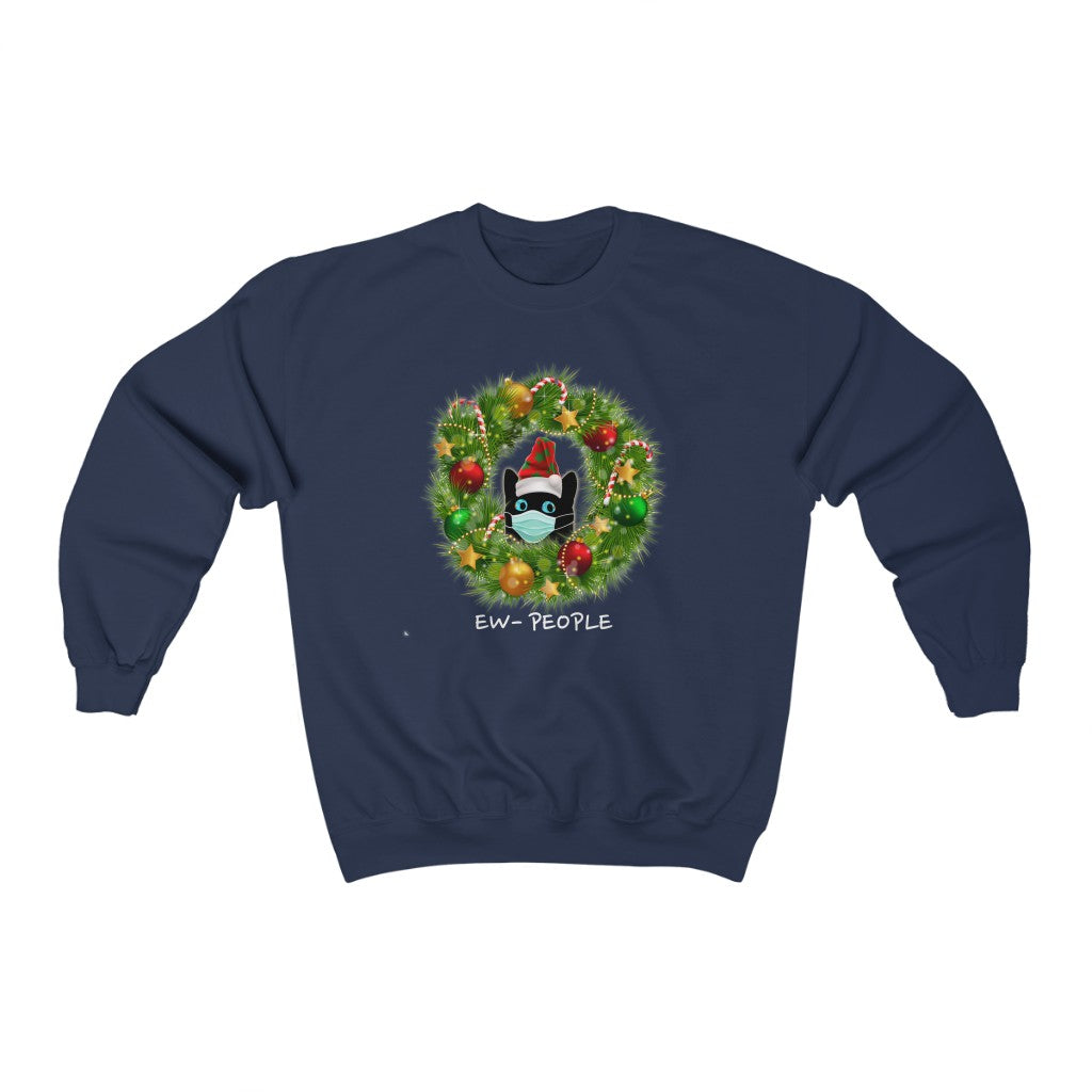 Covid Cat Wreath- Unisex Heavy Blend™ Crewneck Sweatshirt