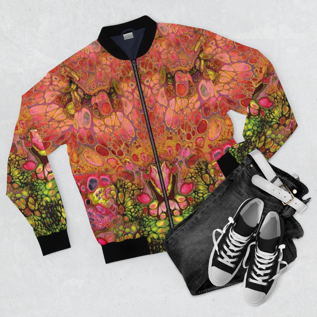 Men's Wild Pomegranate PEACE Bomber Jacket