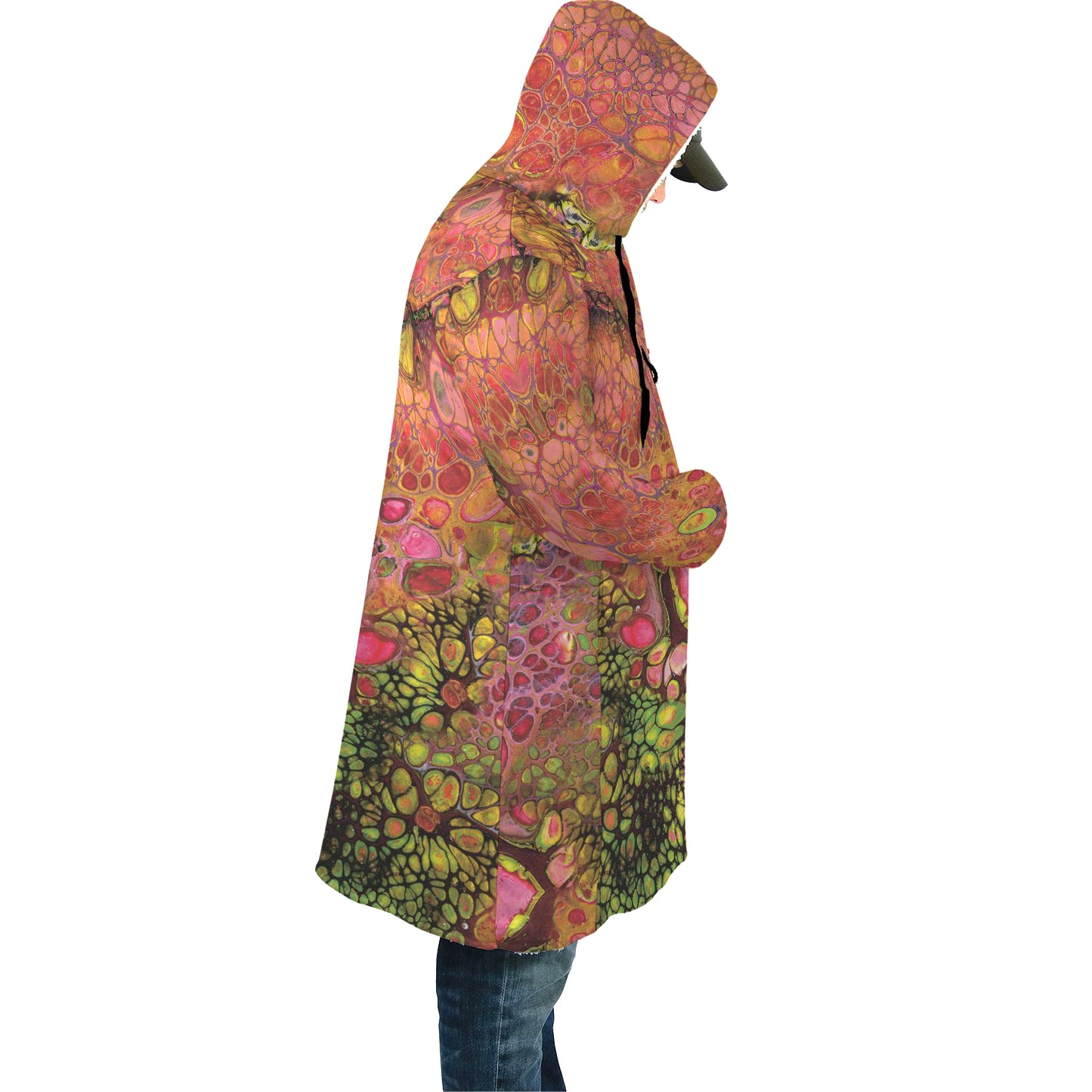 Wild Pomegranate Hooded Sherpa Cloak