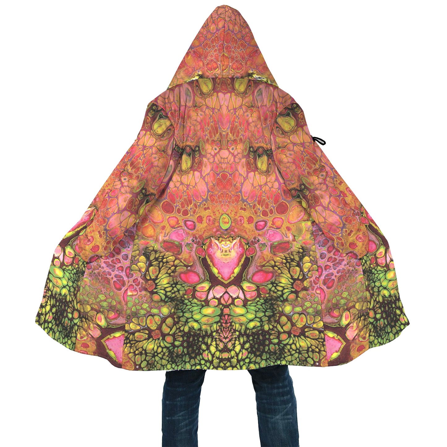 Wild Pomegranate Hooded Sherpa Cloak