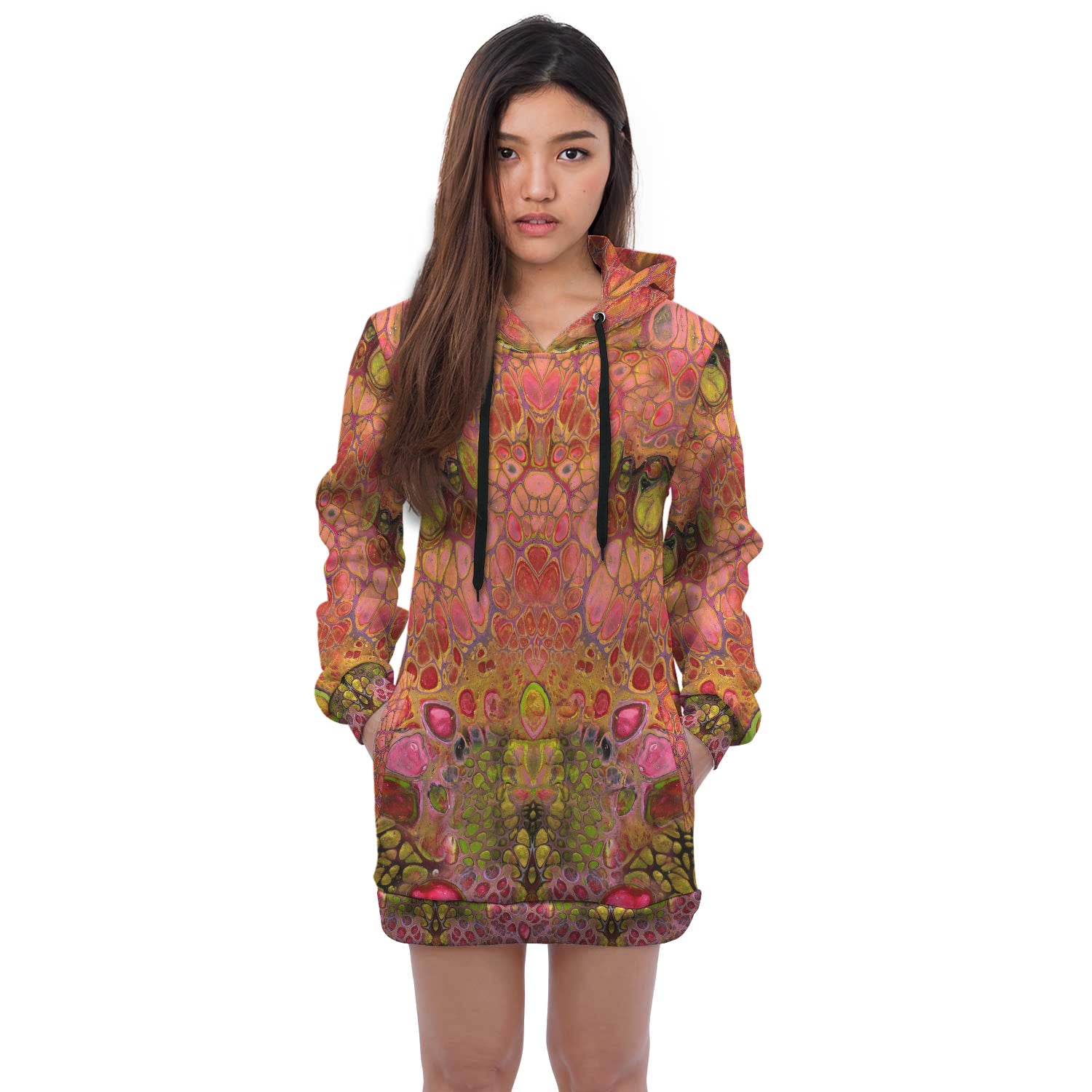 Wild Pomegranate Hoodie Dress