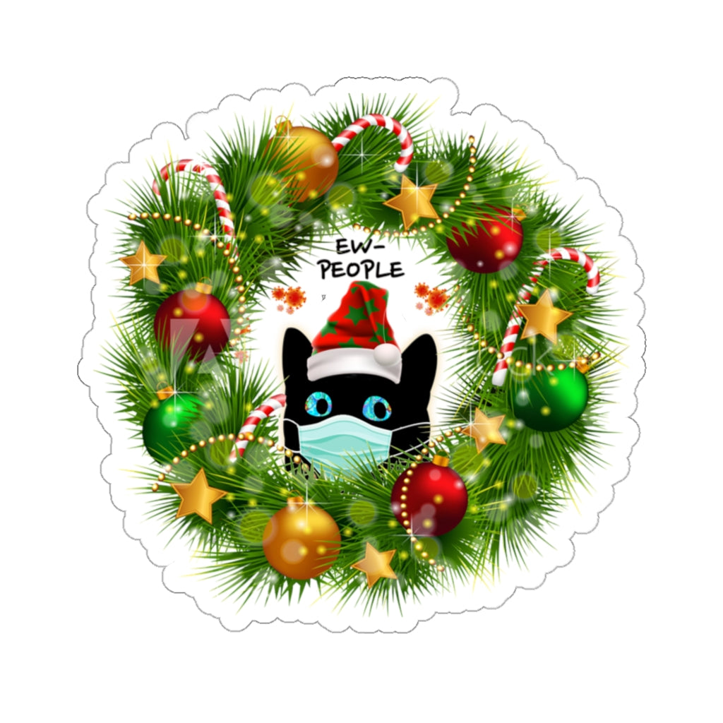 Covid Cat Christmas 2020 Kiss-Cut Stickers