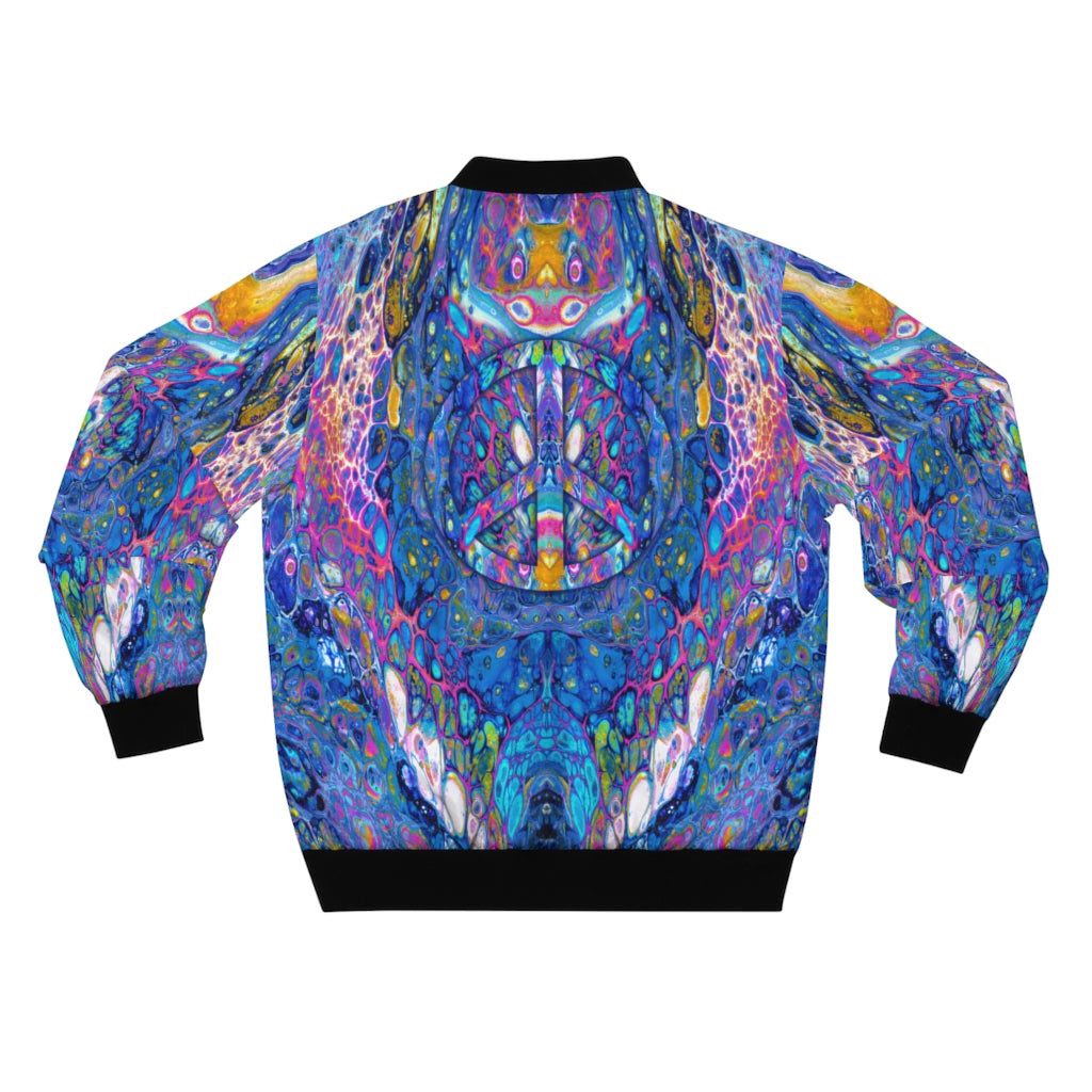 Blue Druse PEACE Bomber Jacket