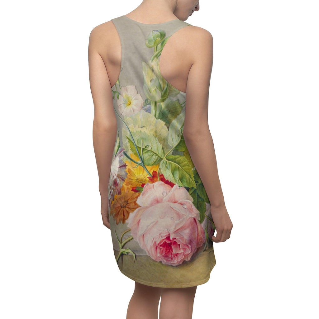 Women's Big Pink Rose Racerback Dress