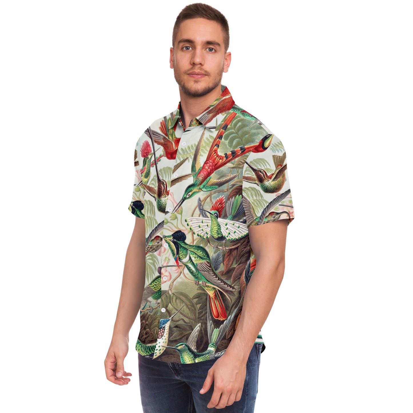 Mens Hummingbird Button-Down Shirt