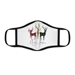 Merry Christmas Plaid Reindeer Fitted Polyester Face Mask