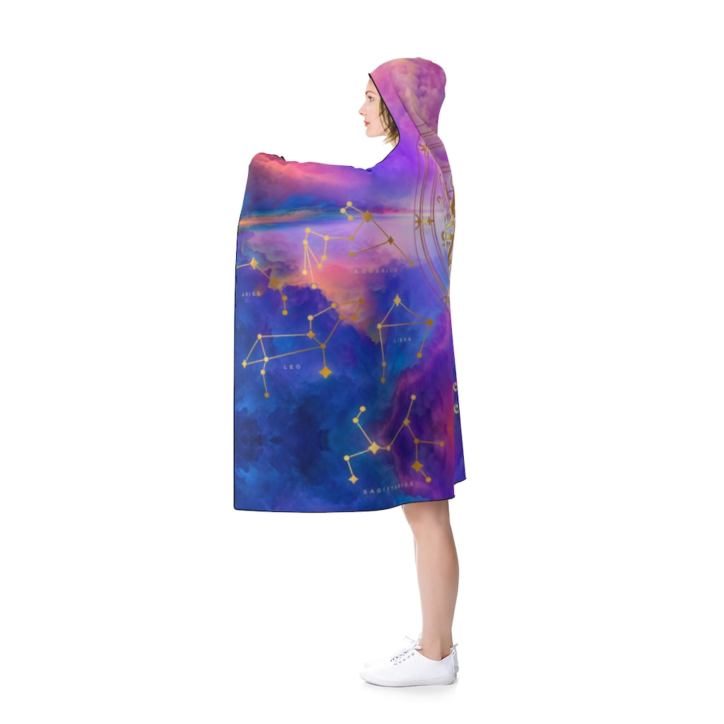 Zodiac Fleece-lined Hooded Blanket