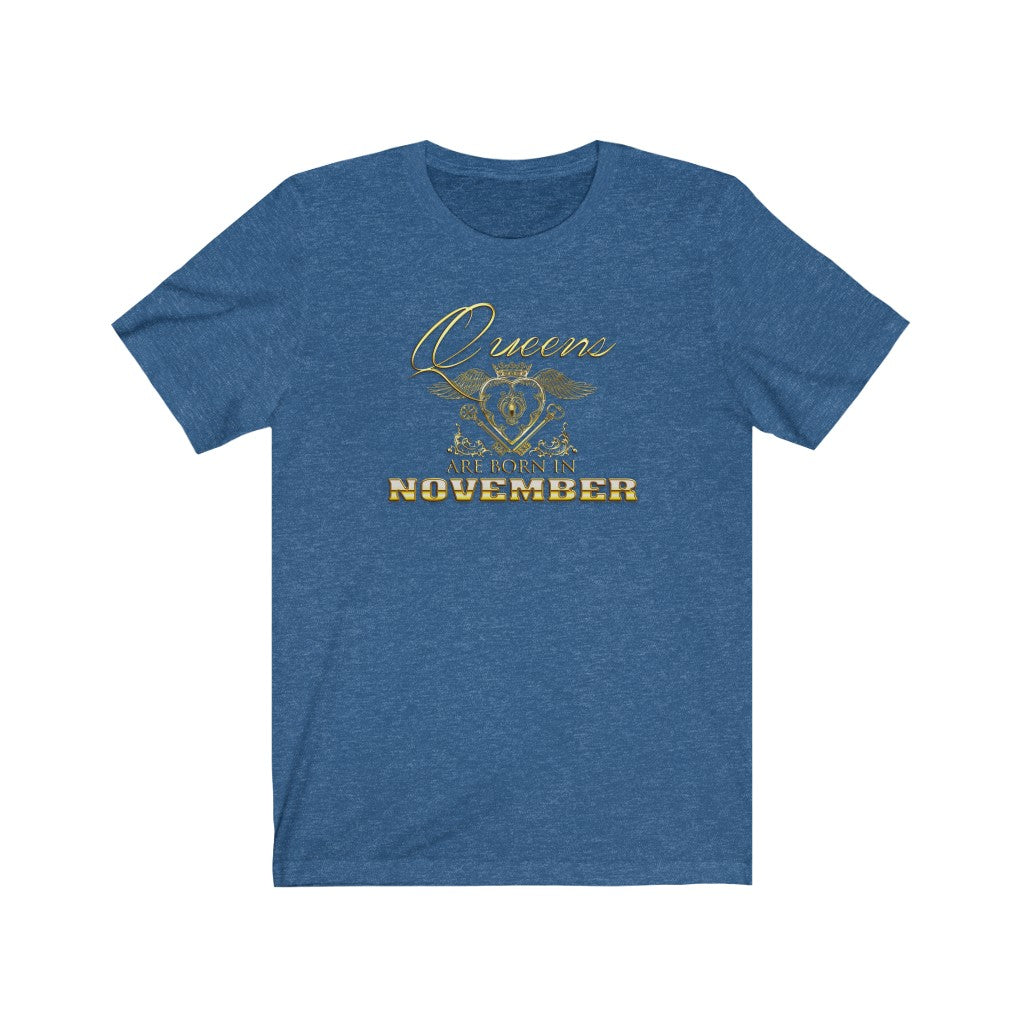 Queens are Born in November (Crowned Heart) Unisex Tee