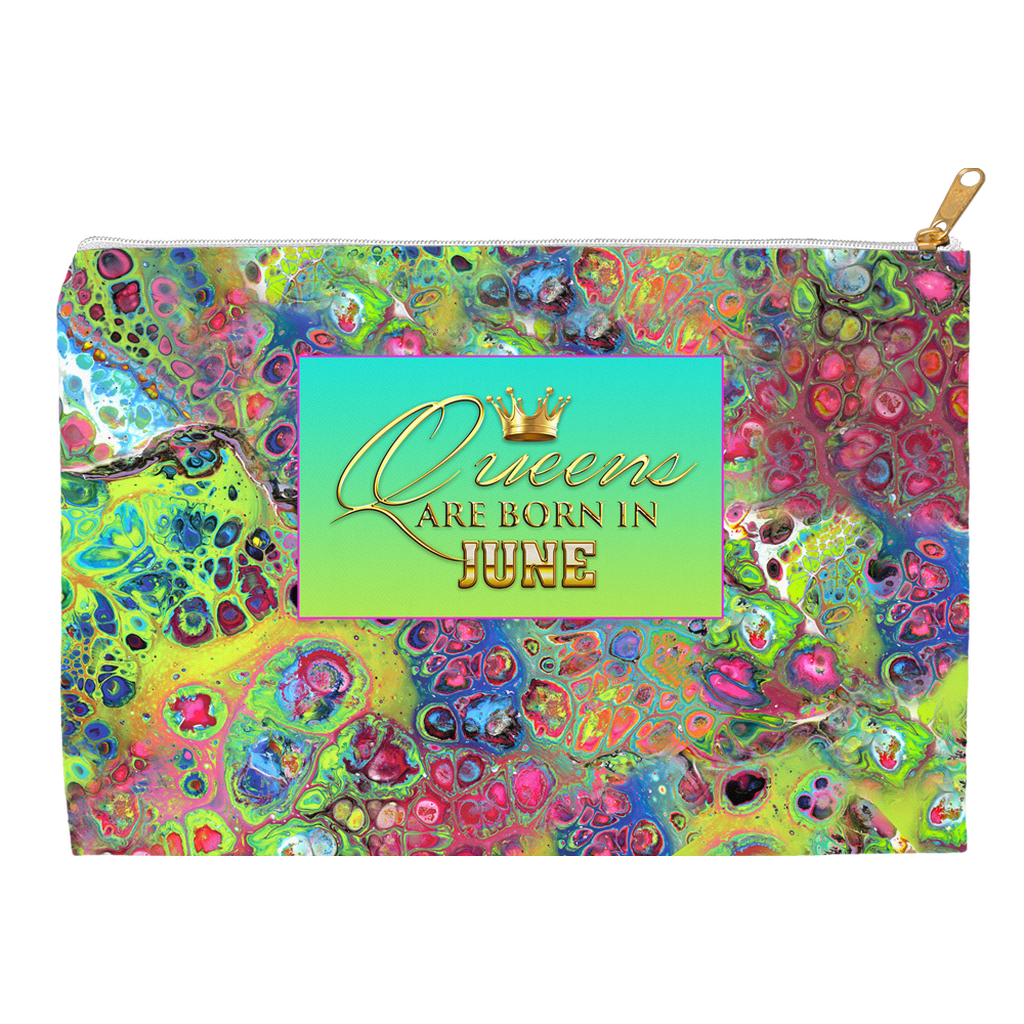 Queens are Born in June Cosmetic Zip Bag