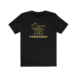 Queens are Born in February (Crowned Heart) Unisex Jersey Short Sleeve Tee